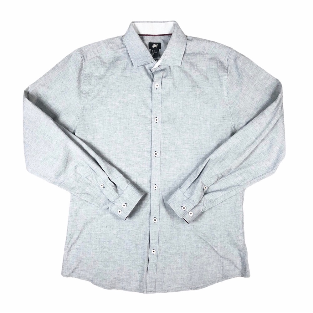 H&M Gray Button Down Dress Shirts
